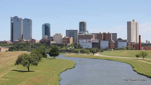 The Fort Worth, Texas, skyline from the Grapevine Vintage Railroad (Photo by Todd DeFeo)